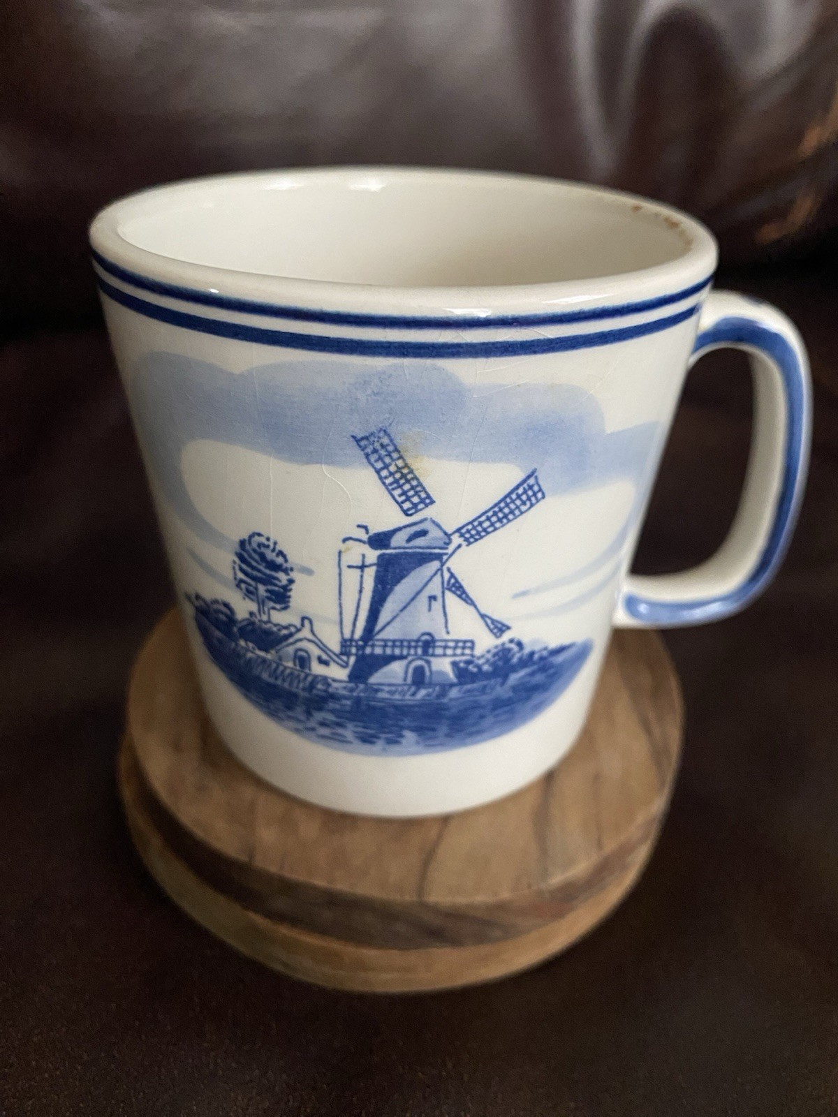 Antique Delfts Holland Hand painted Cup With Windmill. Antique Delfts Holland Hand painted Cup With Windmill.