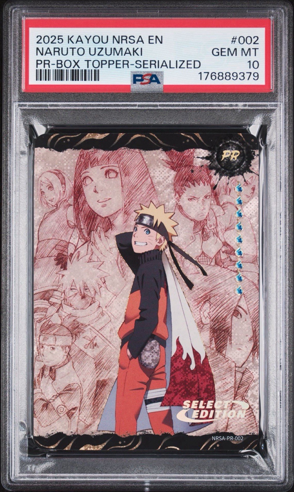 2025 US EXCLUSIVE-BOX TOPPER-SERIALIZED #002 NARUTO UZUMAKI 781/999 PSA 10