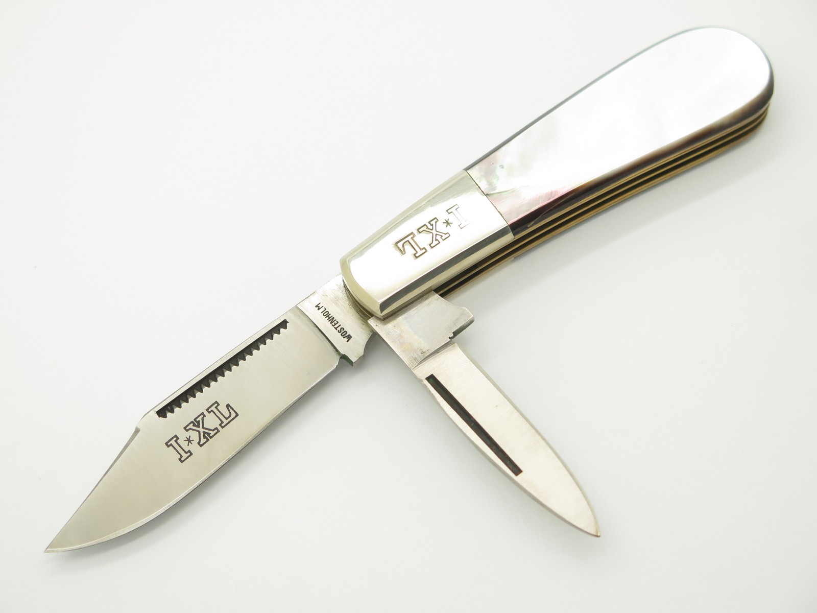 Vtg Wostenholm IXL Barehead Jack MOP Mother Of Pearl Handle Folding Pocket Knife
