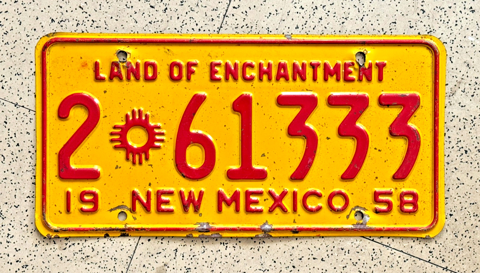 1958 NEW MEXICO license plate – BERNALILLO CO – ORIGINAL vintage antique car tag