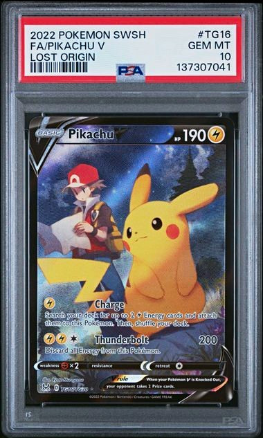 Pokémon TCG Pikachu V TG16/TG30 PSA 10 Full Art Holo Ultra Rare (Lost Origin)