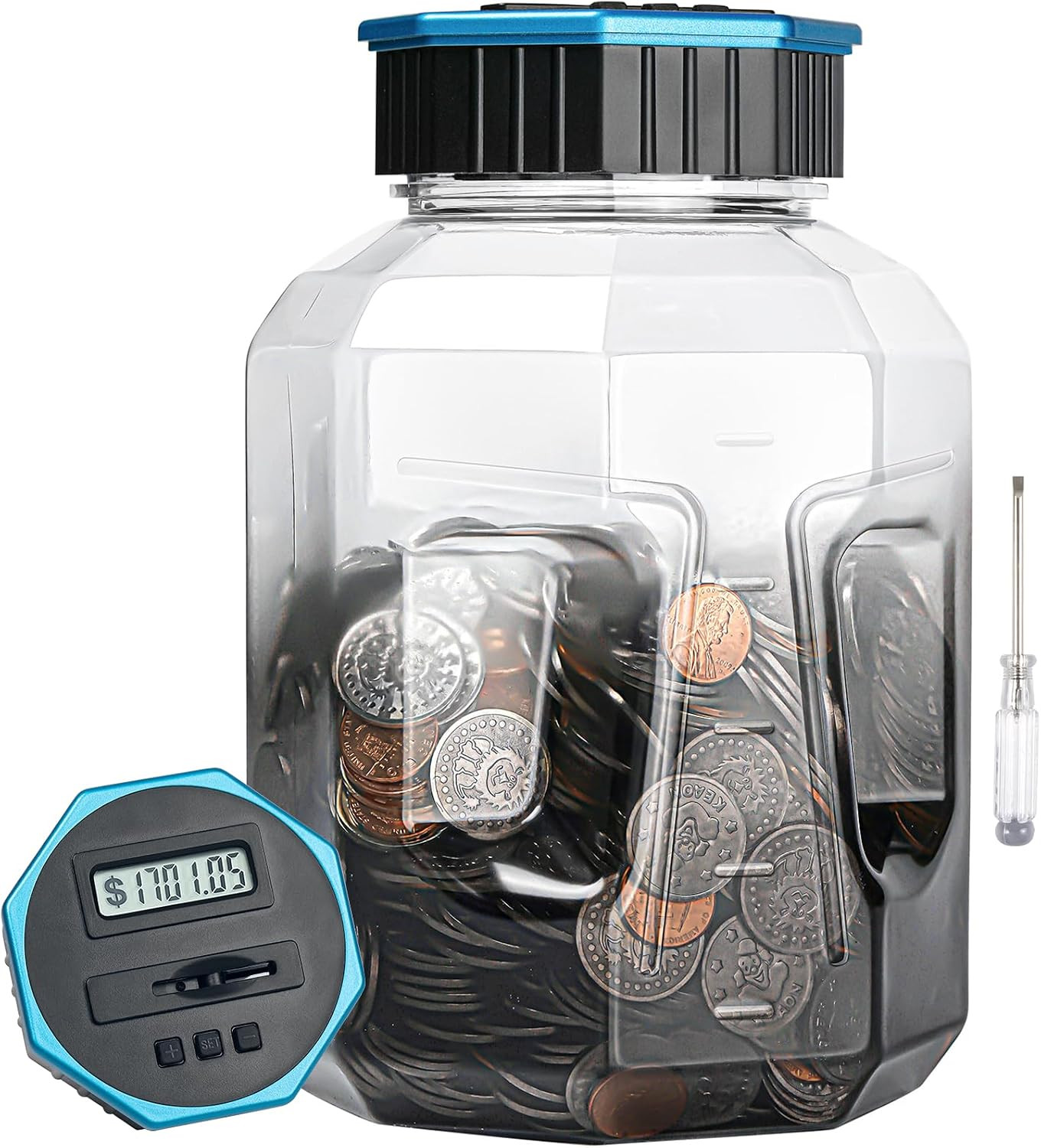 X-Large Piggy Bank for Adults Kids, Digital Coin Counting Bank LCD Counter