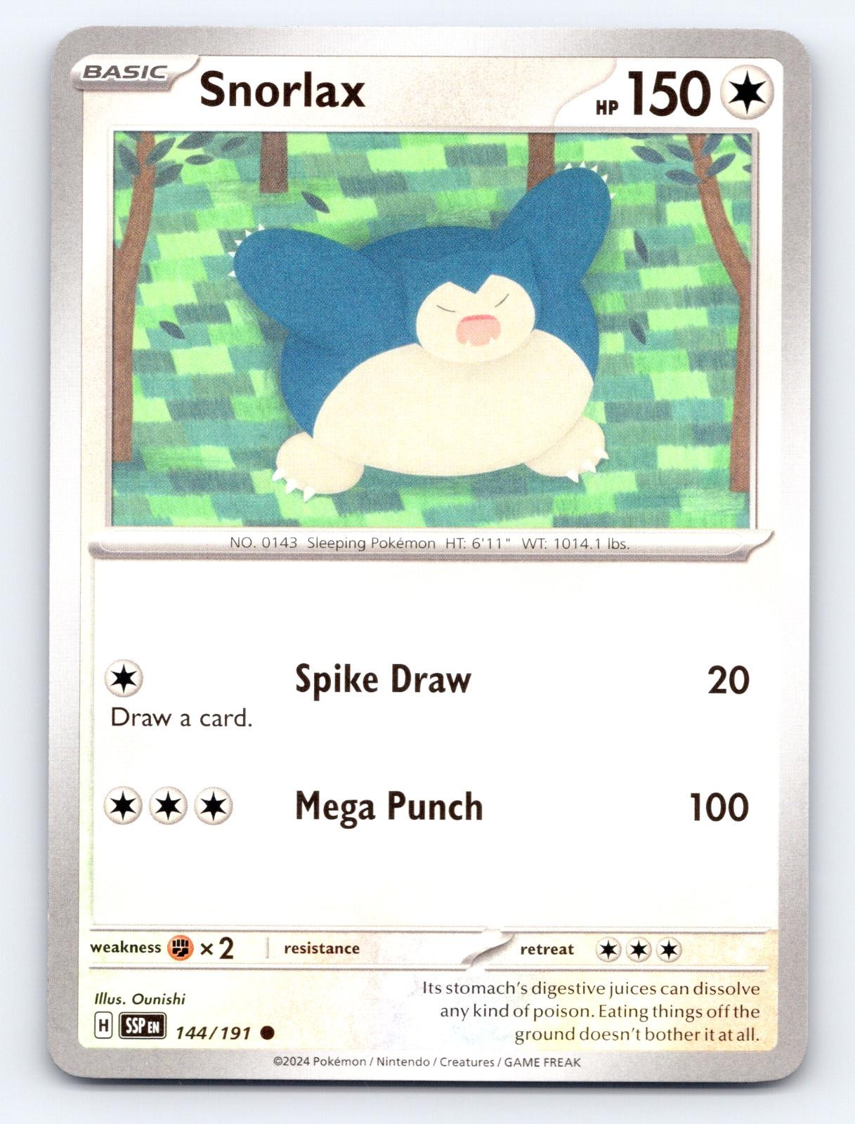 Snorlax 144/191 Common Surging Sparks Pokemon Near Mint