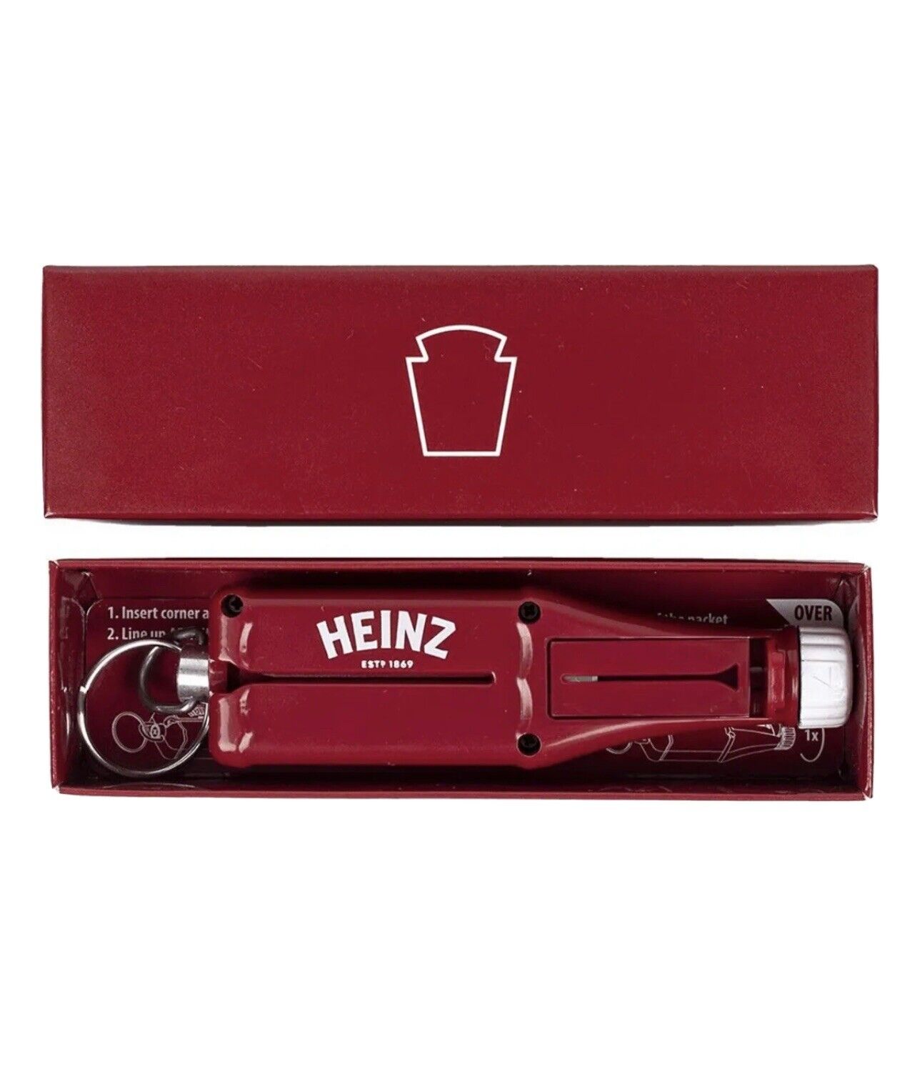 New Heinz Ketchup Packet Roller Keychain NIB Sealed Key Chain