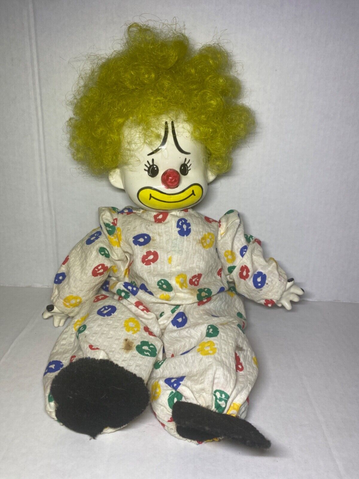 Vintage 1988 Clown Porcelain Face/Hands Hand Painted Artist Signed