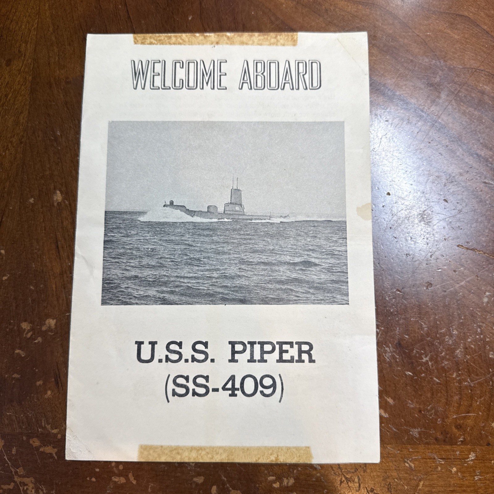 Vintage 1950’-60’s USS Piper Submarine “Welcome Aboard” Program 
