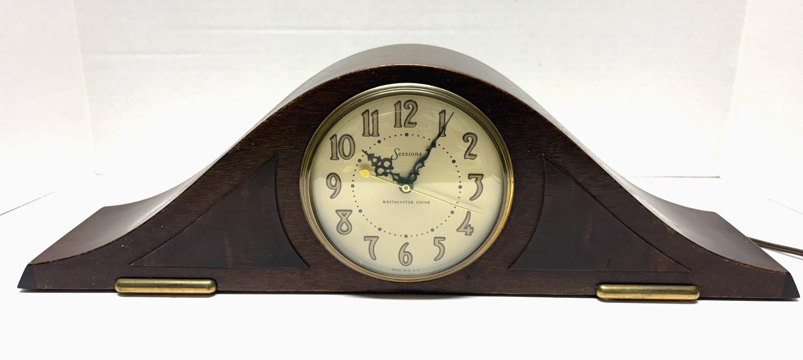 Vintage Sessions Electric Tambour Mantle Clock 1930s - Runs & Keeps Time