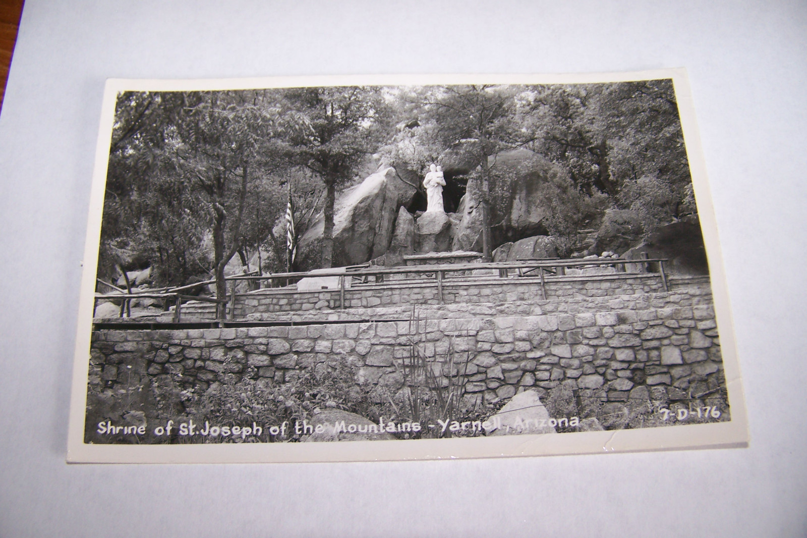 Rare Vintage RPPC Real Photo Postcard Kodak 1930-1950s Yarnell Arizona Shrine