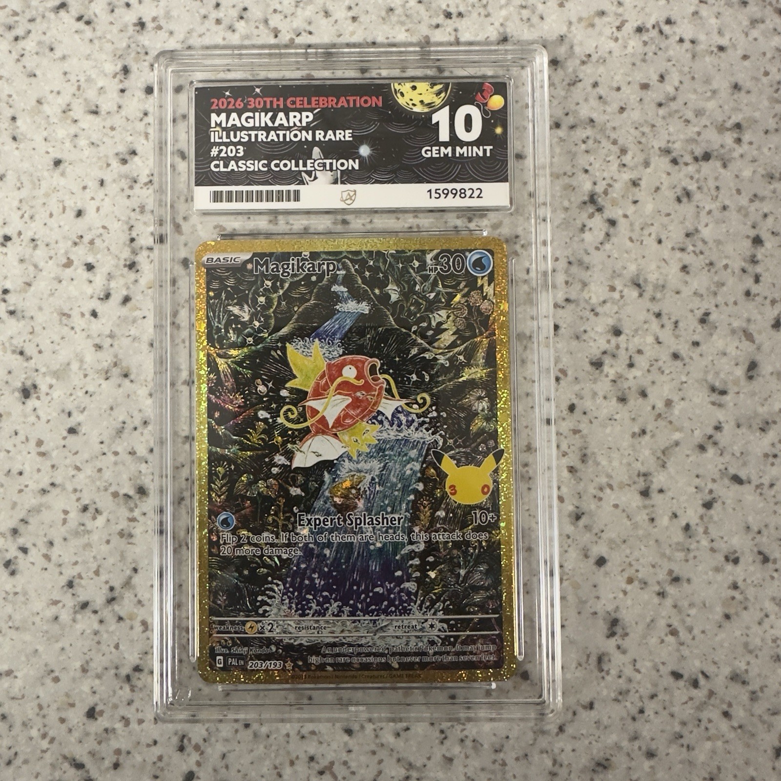 Pokemon Magikarp Card 203/193 30th Anniversary Ace10 Gem Mint PERFECT SUBGRADES