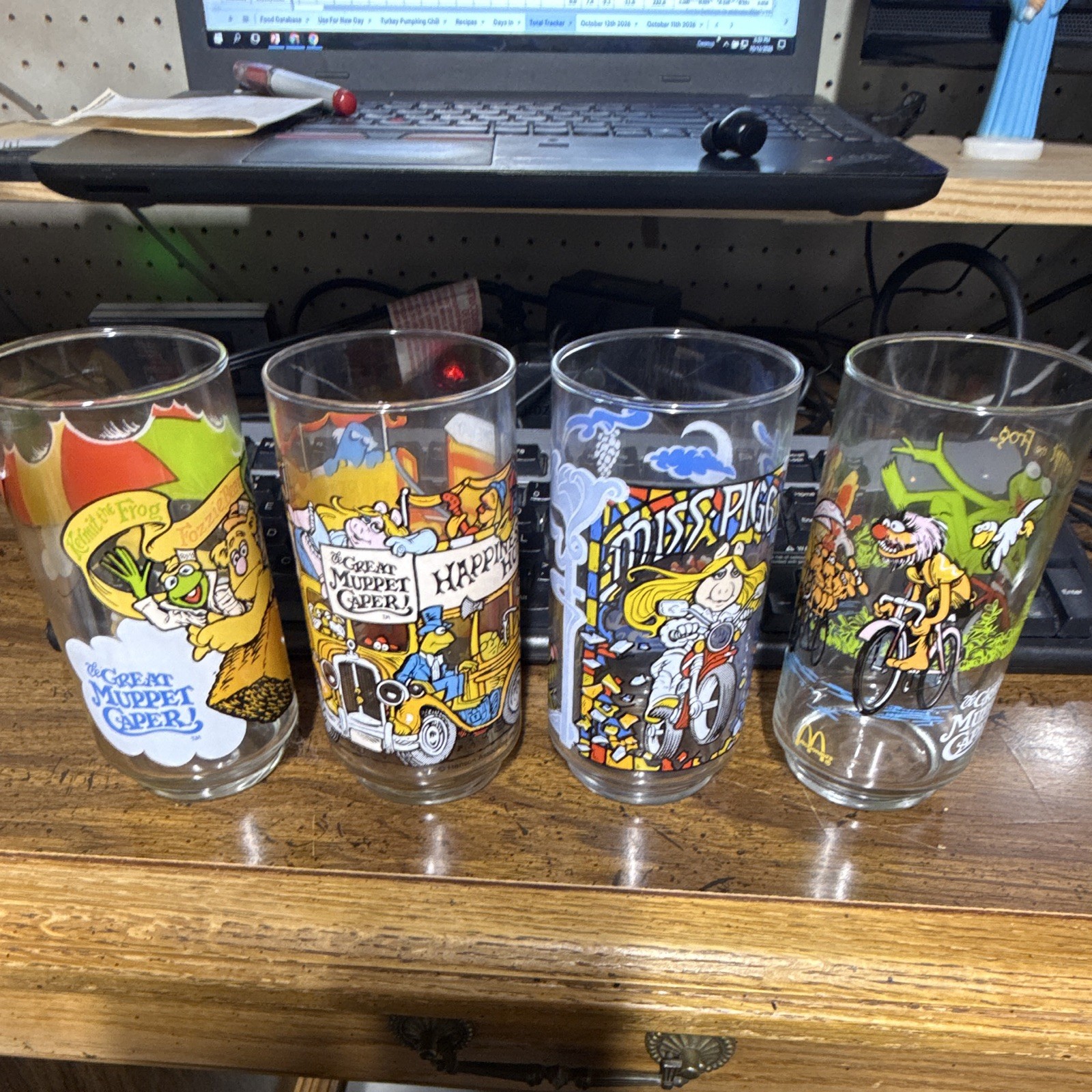 1981 Vintage McDonald\'s the Great Muppet Caper Glass Set of 4 Complete Set
