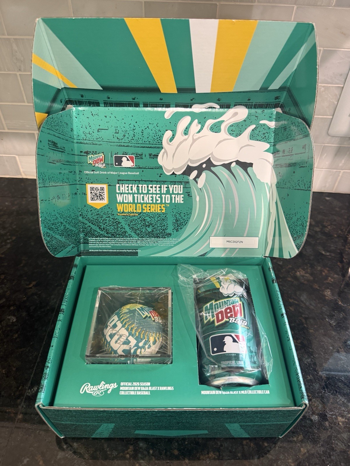 Mountain Dew Baja Blast MLB Rawlings - Ball and Limited Edition Can - IN HAND