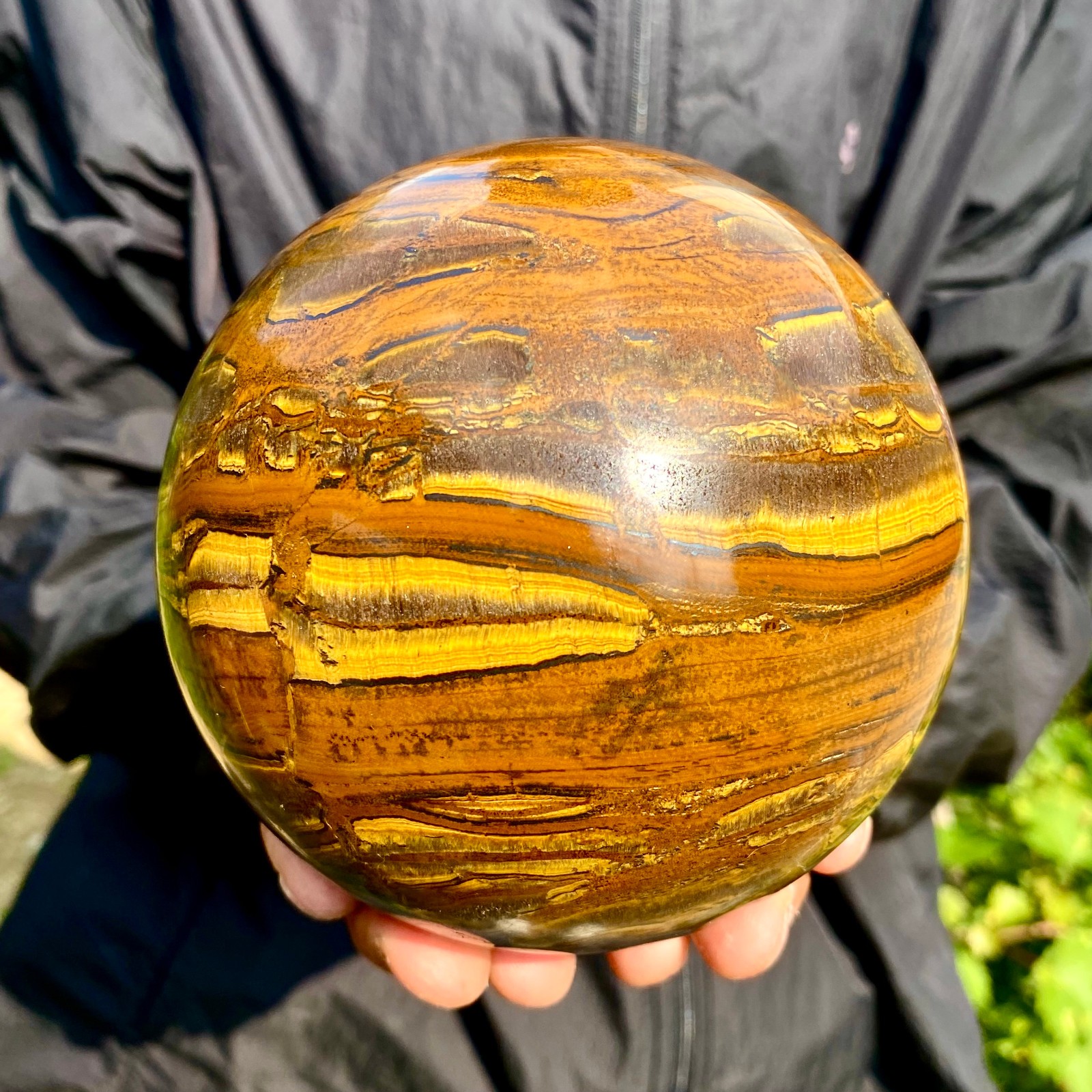 5.15LB Large Natural Tiger's Eye Ball Quartz Crystal Sphere Gem Healing Décor