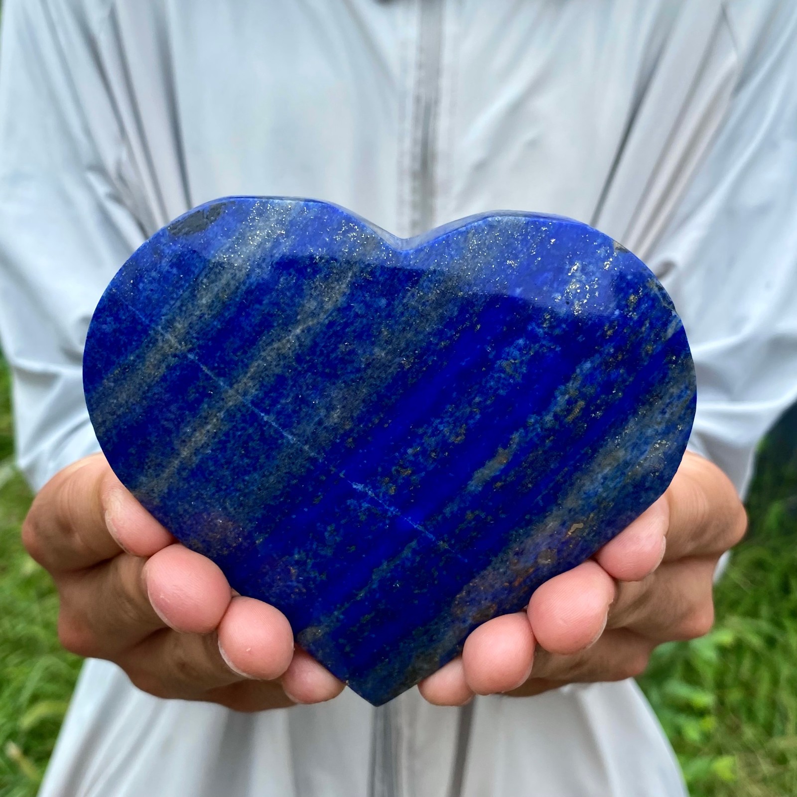 419G Natural Lapis Lazuli Heart Crystal Energy Healing Wealth Attraction Medit