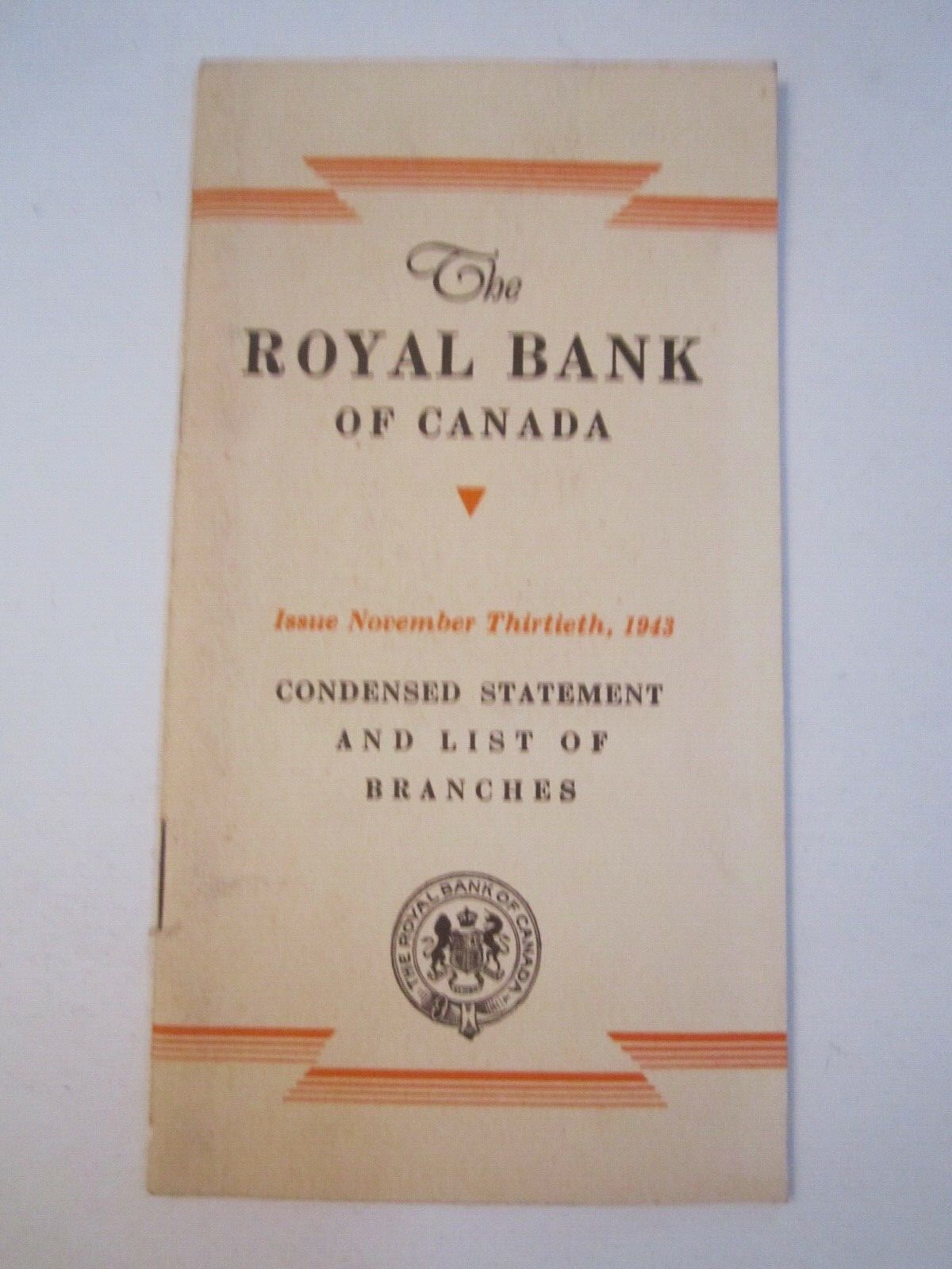 1943 ROYAL BANK OF CANADA AND BANK OF NOVA SOCTIA BOOKLETS - BBA30 1943 ROYAL BANK OF CANADA AND BANK OF NOVA SOCTIA BOOKLETS - BBA30
