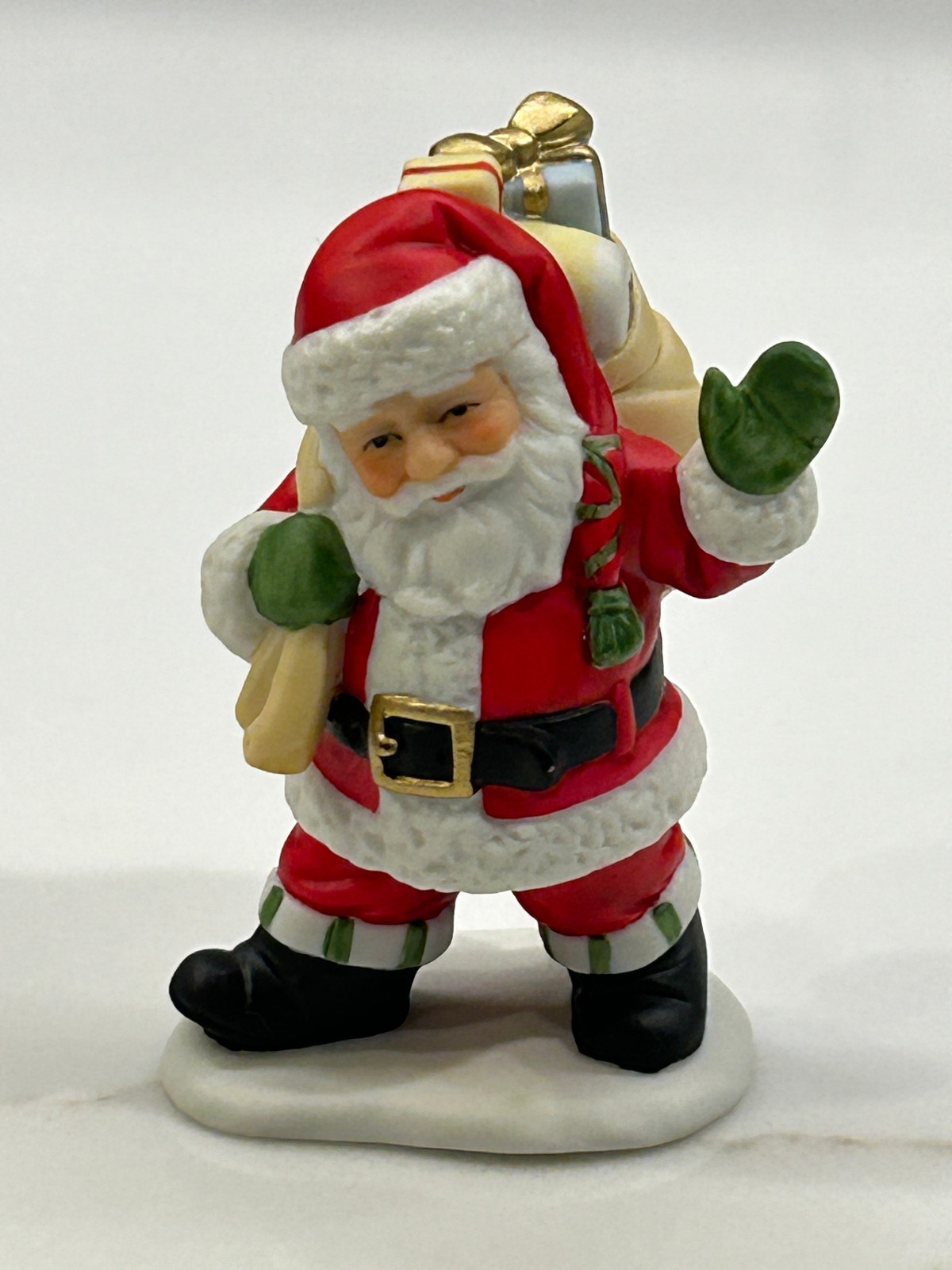 Vintage 1996 Lefton Colonial Village Santa with Bag of Toys
