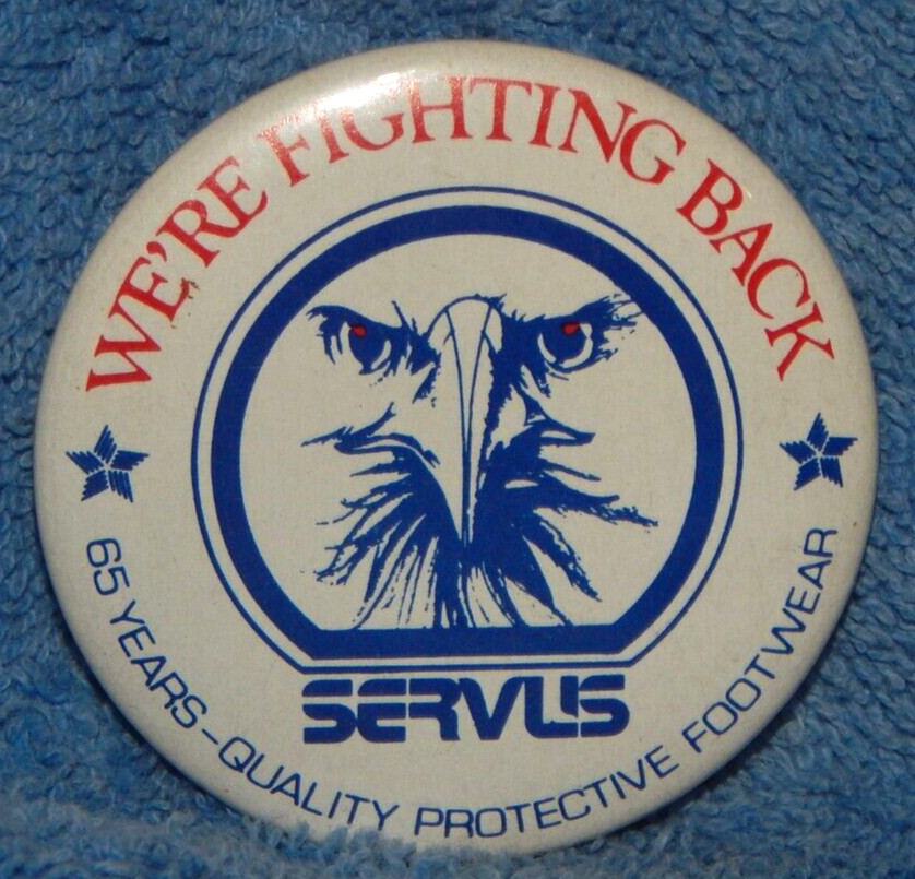 Vintage Servus Footwear Button Pin