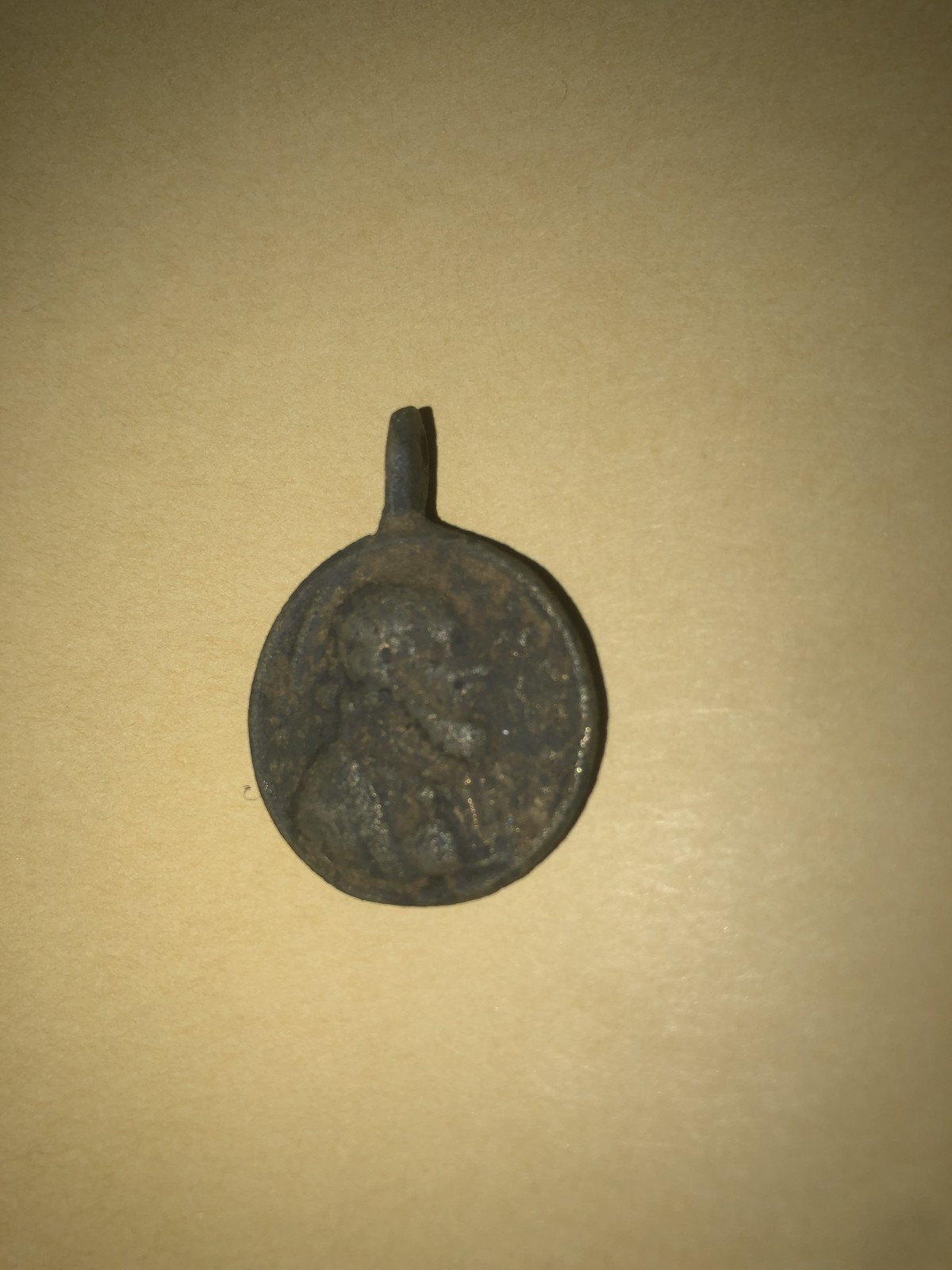 Antique 16th Century Bronze Religious Medal - primitive 1600's