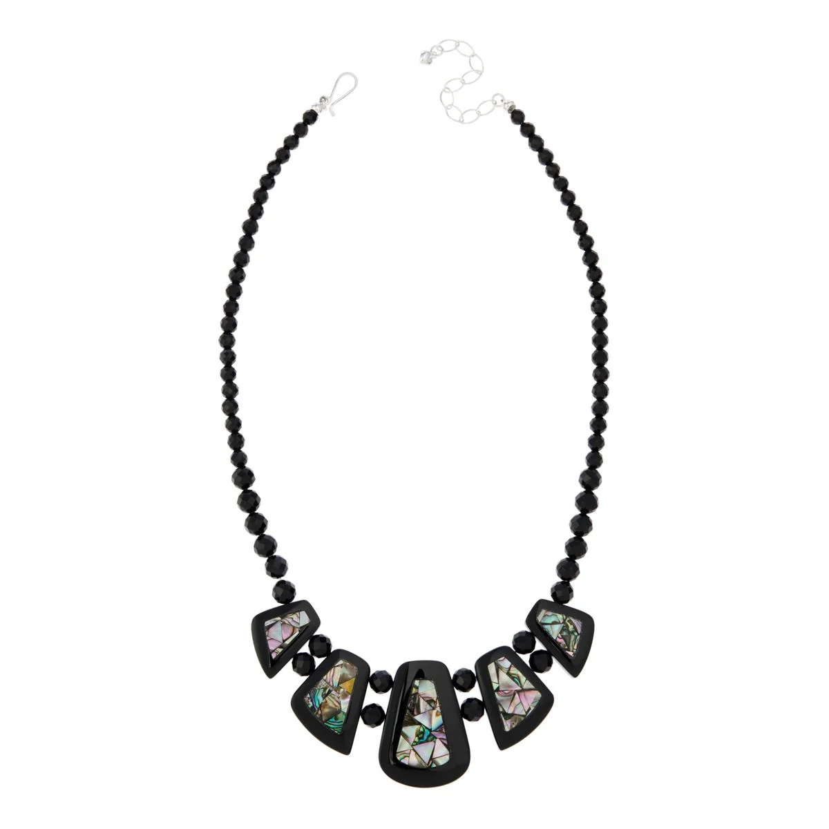 Jay King Sterling Silver Black Chalcedony & Abalone Shell Inlay Reversible Jay King Sterling Silver Black Chalcedony & Abalone Shell Inlay Reversible