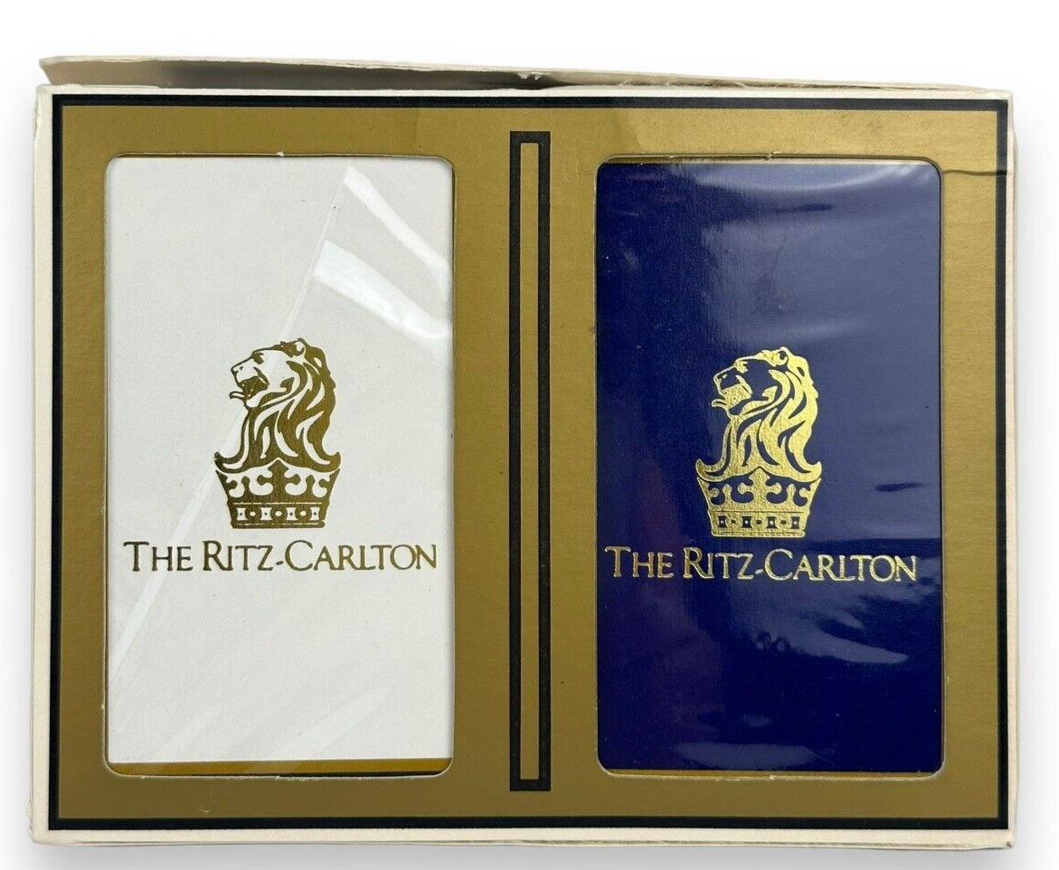 The Ritz Carlton Playing Cards by Gemaco Double Deck Lion and Crown Logo Sealed