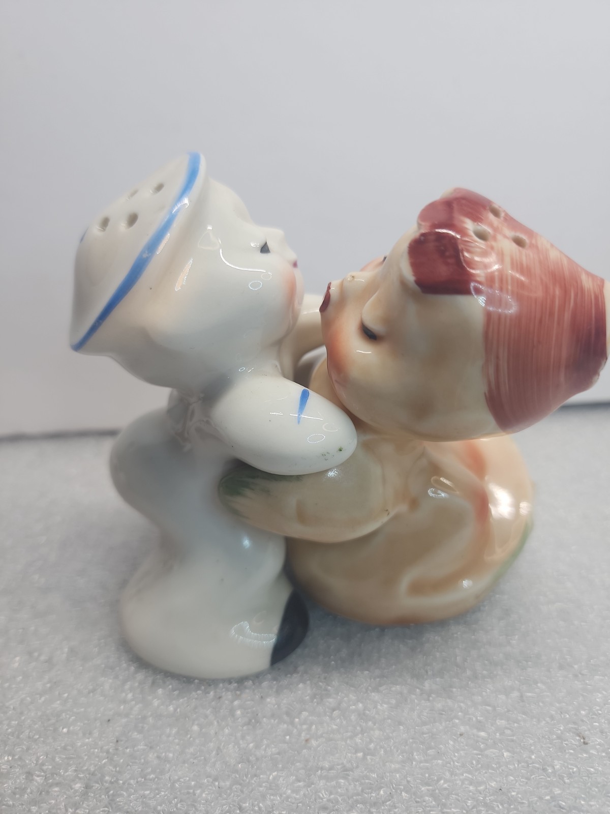 Antique 1940s Van Tellingen Mermaid & Sailor Hugging Salt & Pepper Shakers Rare
