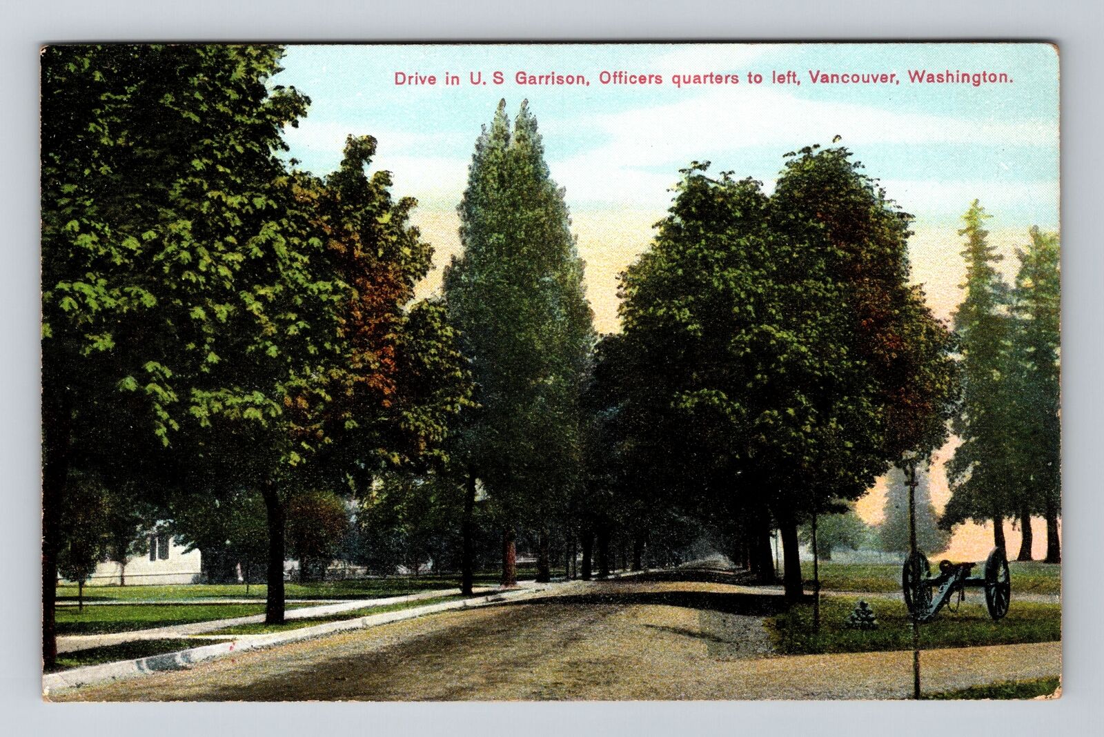 Vancouver WA-Washington, U.S. Garrison Officers Quarters, Vintage Postcard