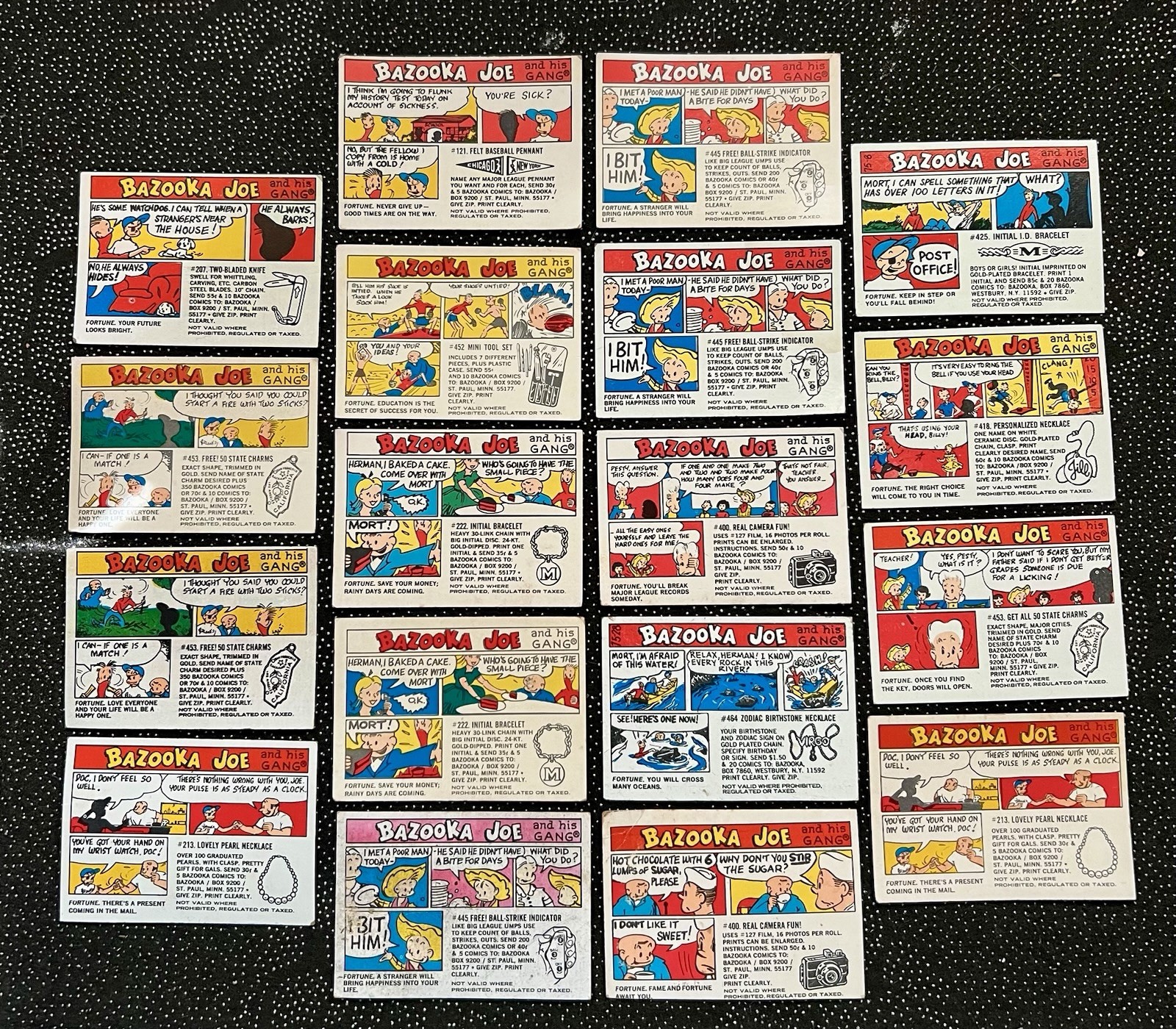 BAZOOKA JOE & HIS GANG TRADING  CARD LOT of 18 1976 TOPPS PUZZLE
