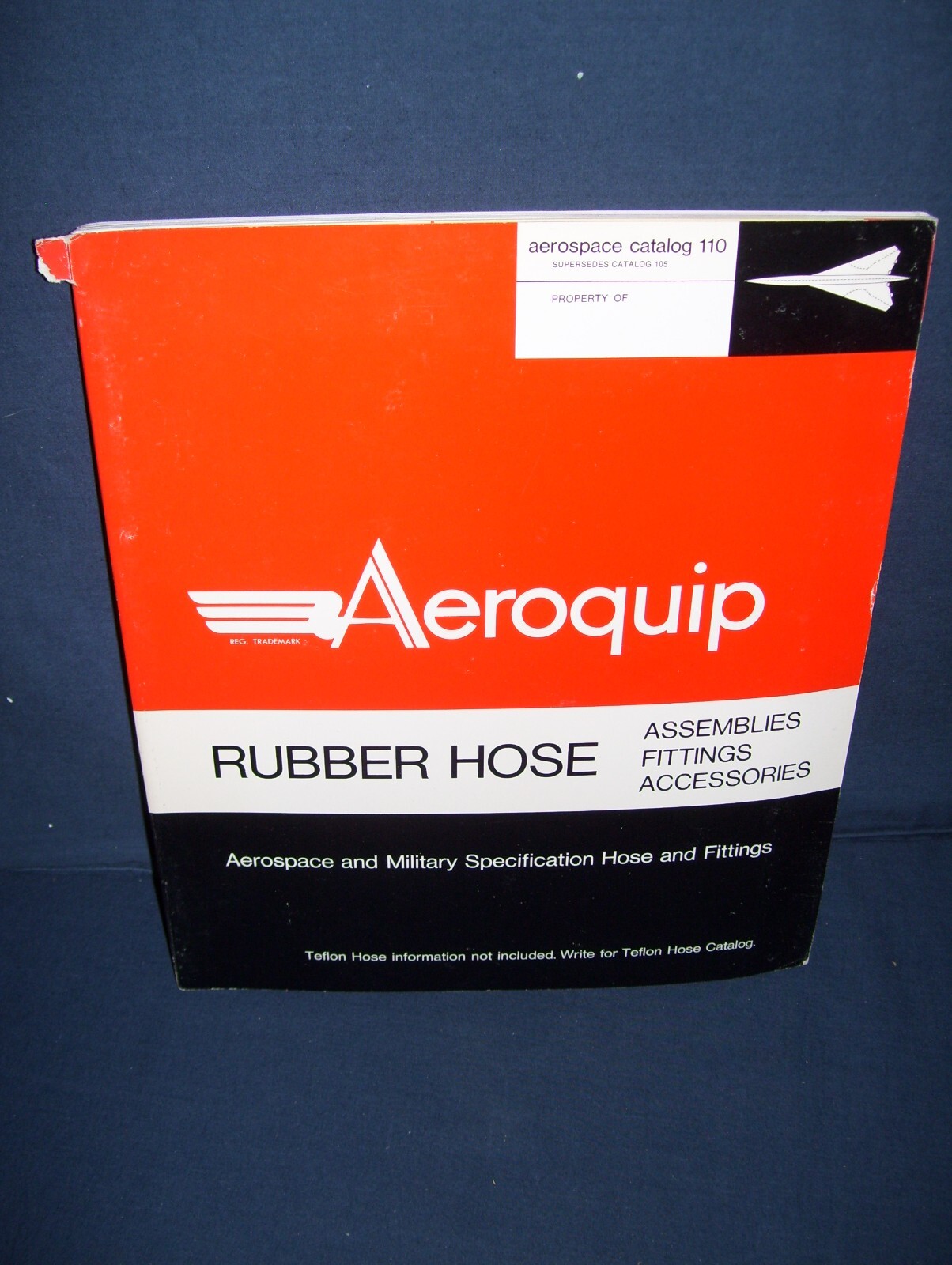 Vintage Aeroquip Rubber Hose Catalog #110 Used RA 20M 2-67