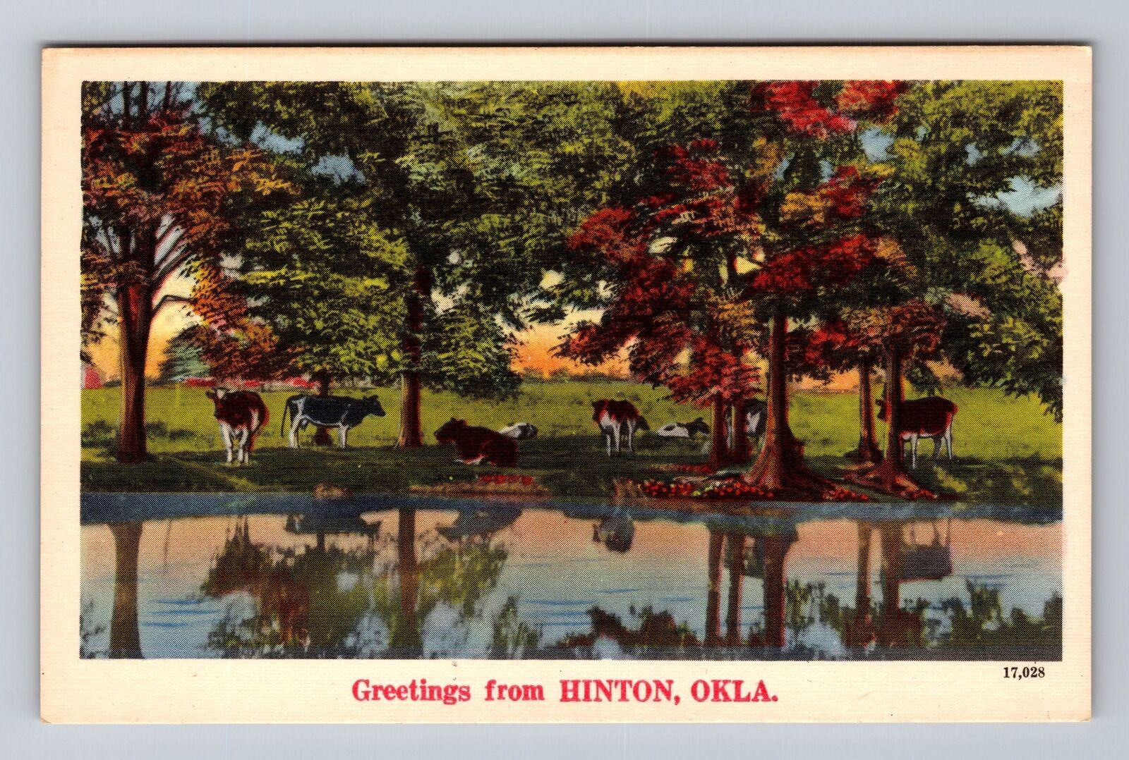 Hinton OK-Oklahoma Greetings Vintage Postcard