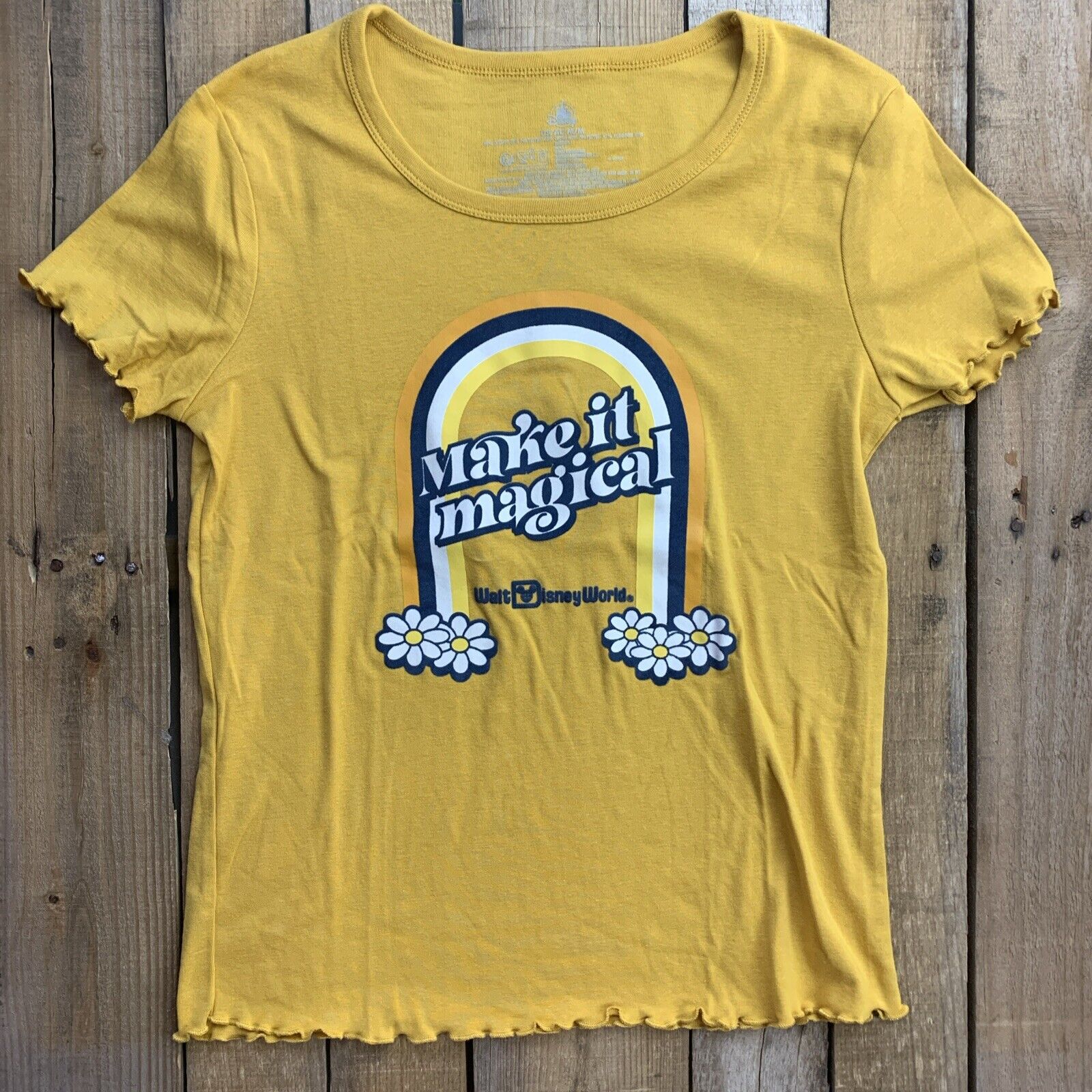 Make It Magical Walt Disney World T-Shirt Womens Size M Yellow