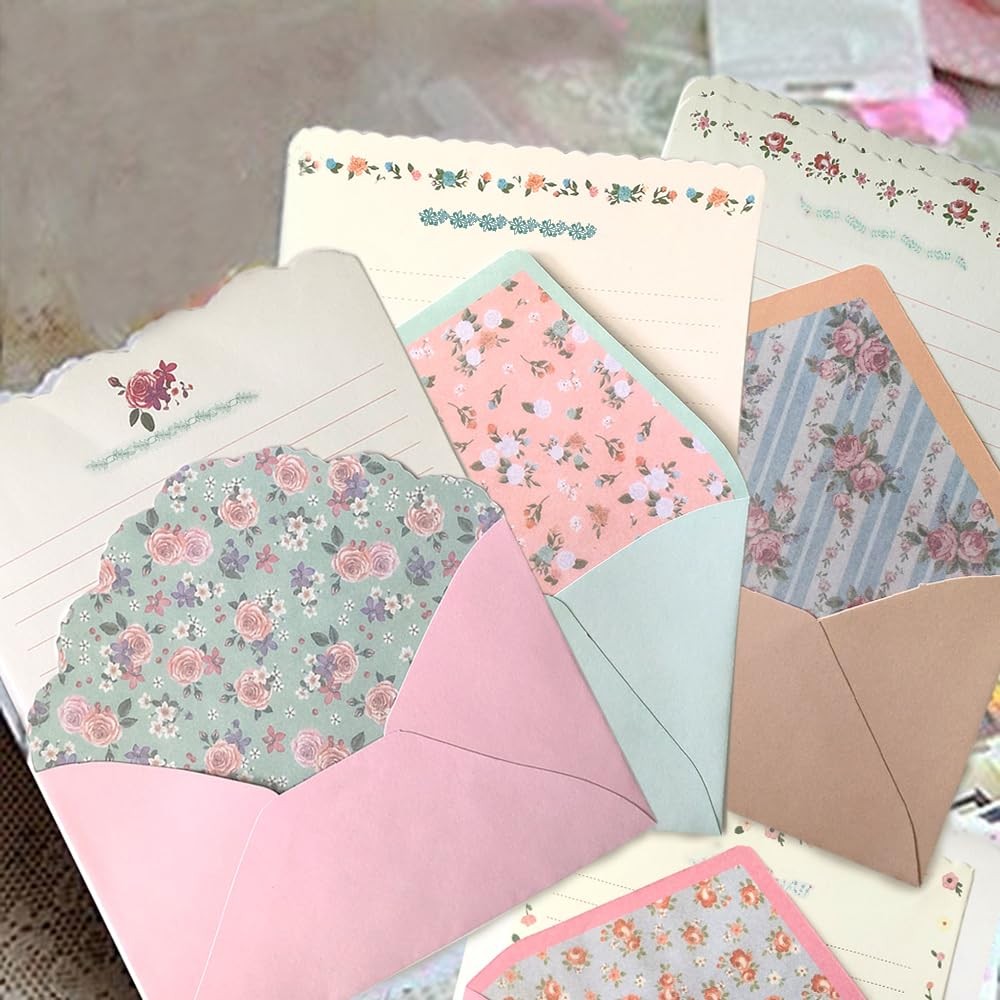 32 Cute Writing Paper with 16 Envelope -(Letter Paper 7.1x5.2 inch)