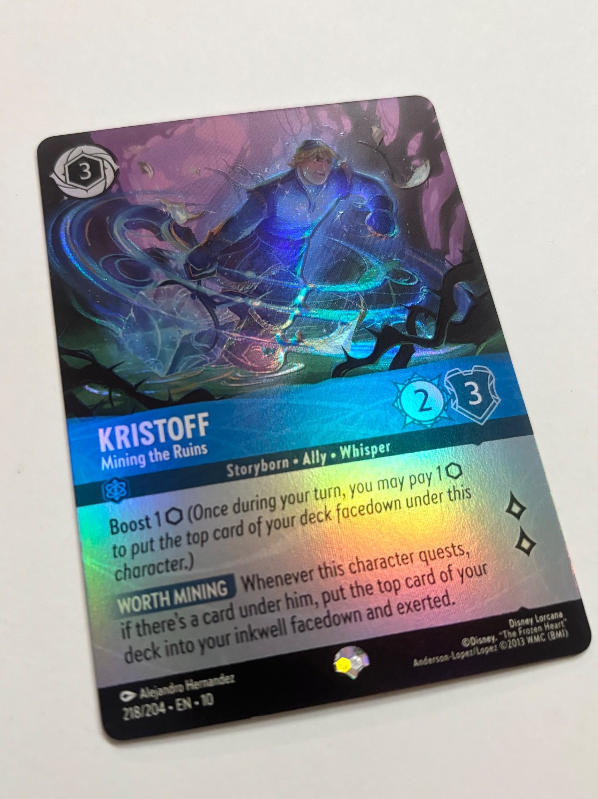 Disney Lorcana Whispers in the Well EPIC, Kristoff-Mining the Ruins, 218/204 NM