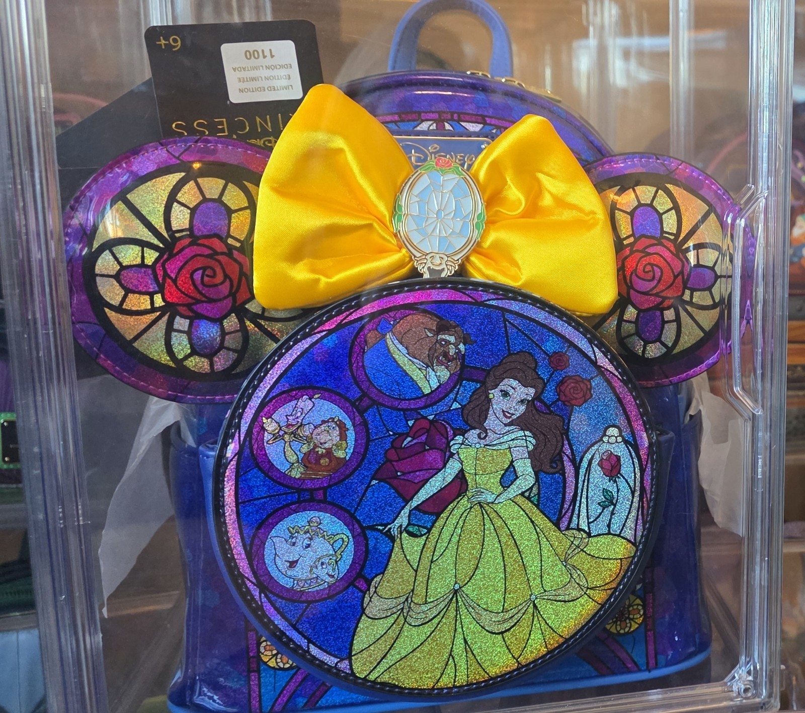 Loungefly Disney Belle Beauty and the Beast Stained Glass Ears Headband NWT