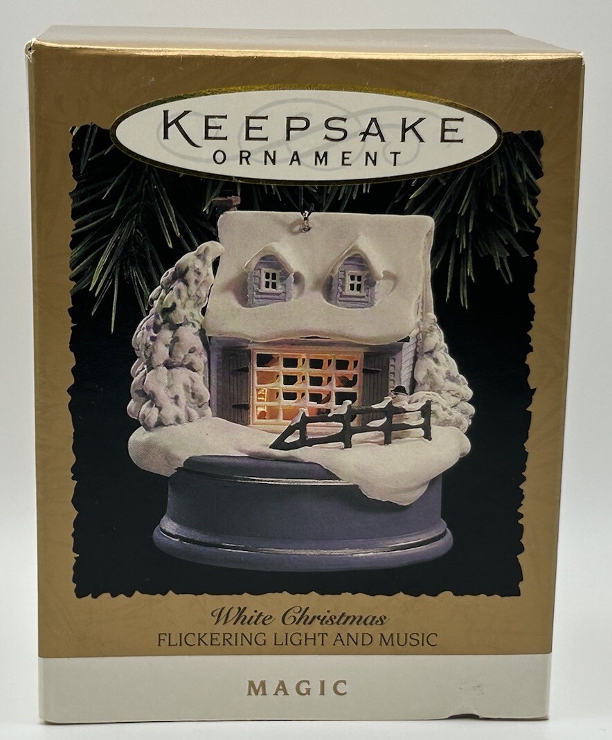 1994 Hallmark Keepsake White Christmas Gold Magic Light & Music QLX7463 Vintage