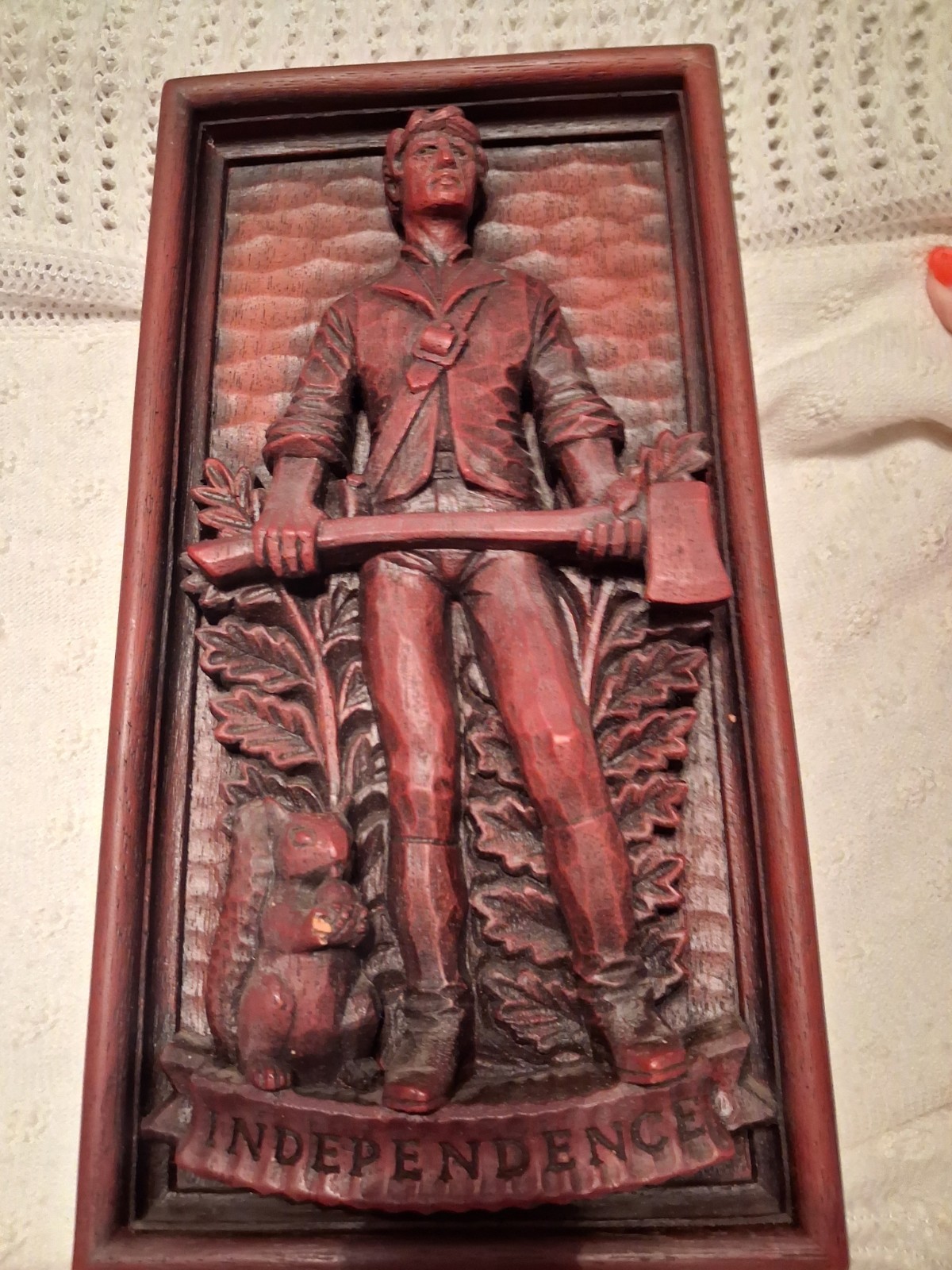 Vintage Wood Carving Woodsman Rustic Wall Decor \
