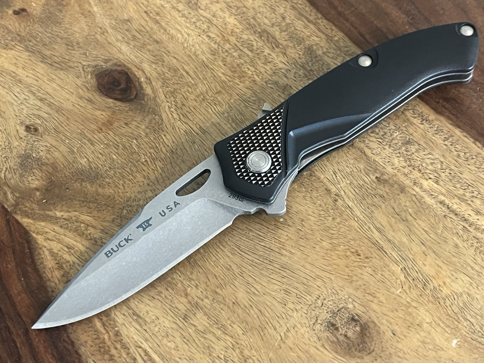 2018 Buck USA 293 Inertia Black Framelock Pocket Knife  Black Print Excellent