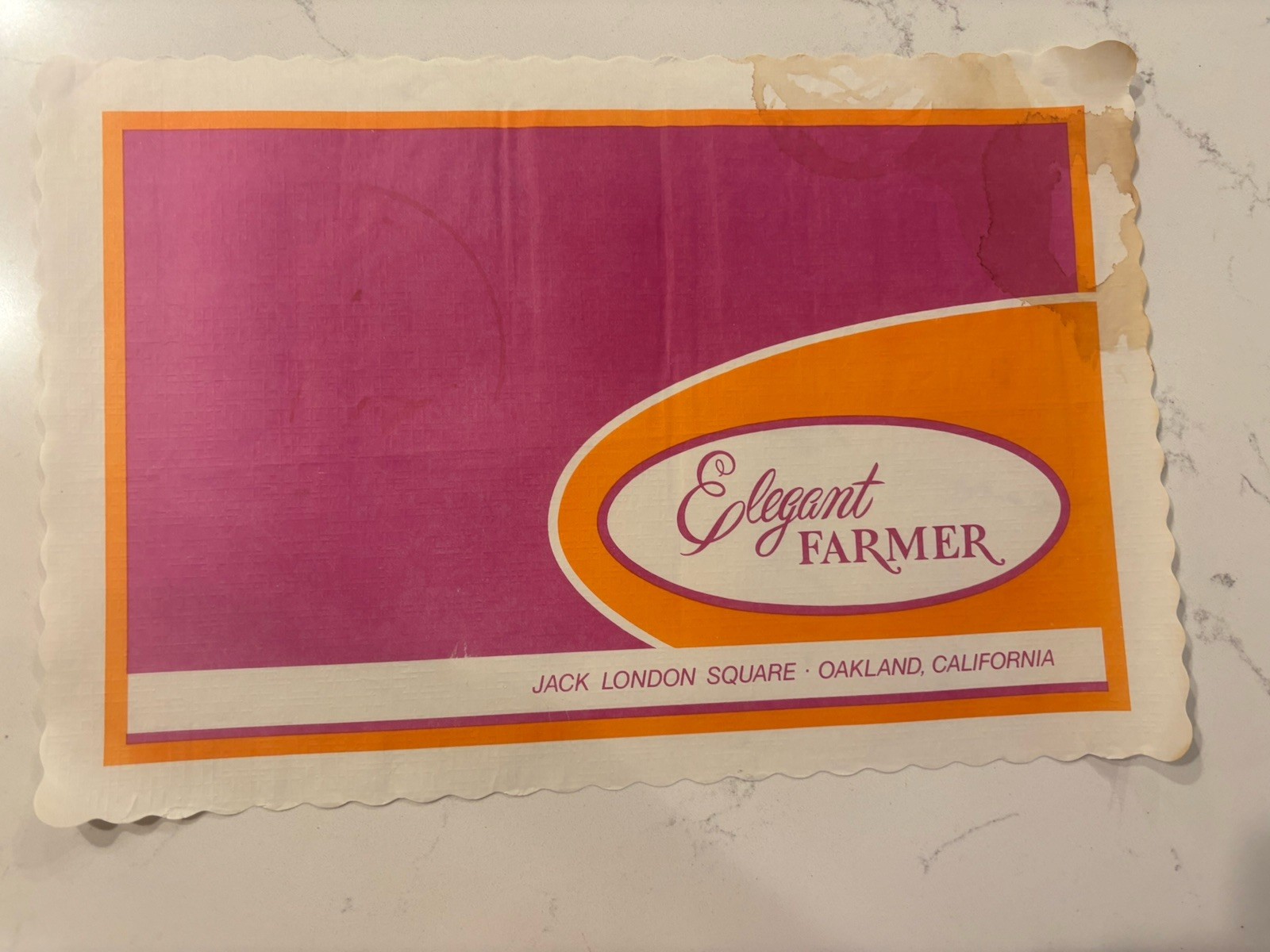 Vintage Elegant FARMER JACK LONDON SQUARE OAKLAND CA  Paper Placemat