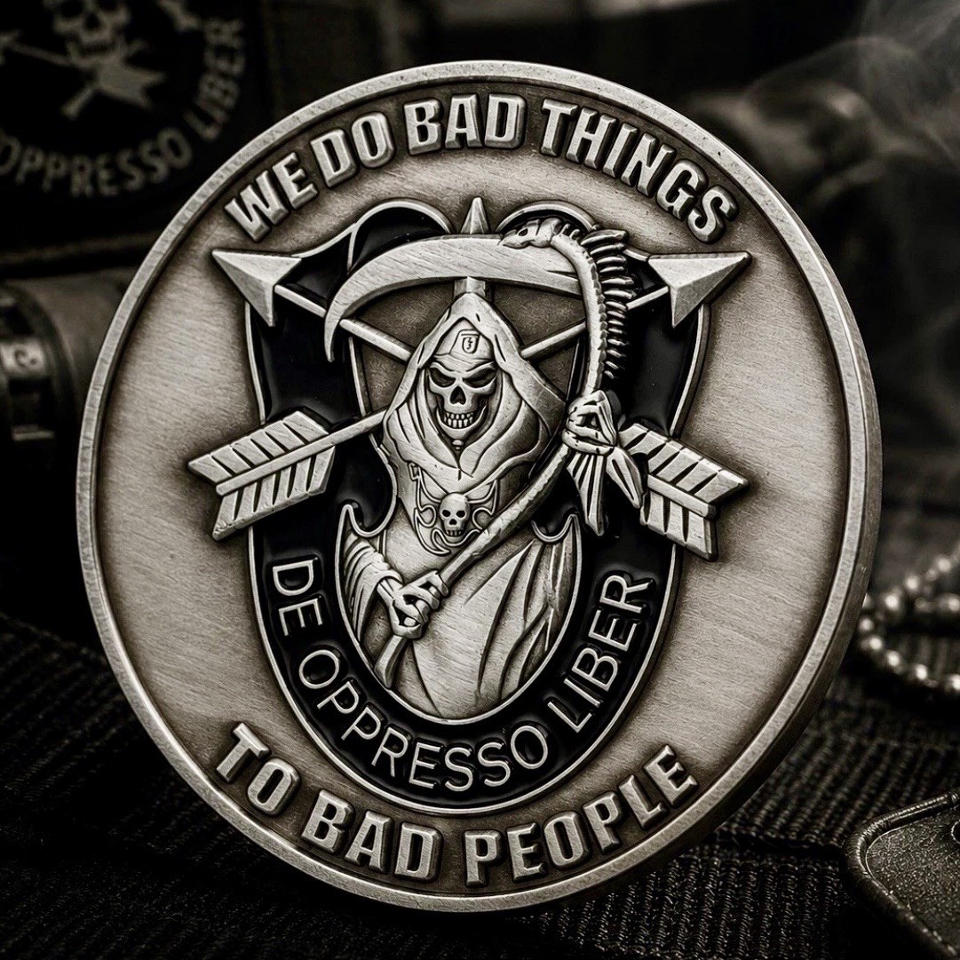 Special Forces We Do Bad Things Reaper Challenge Coin Nous Defions SF SFG