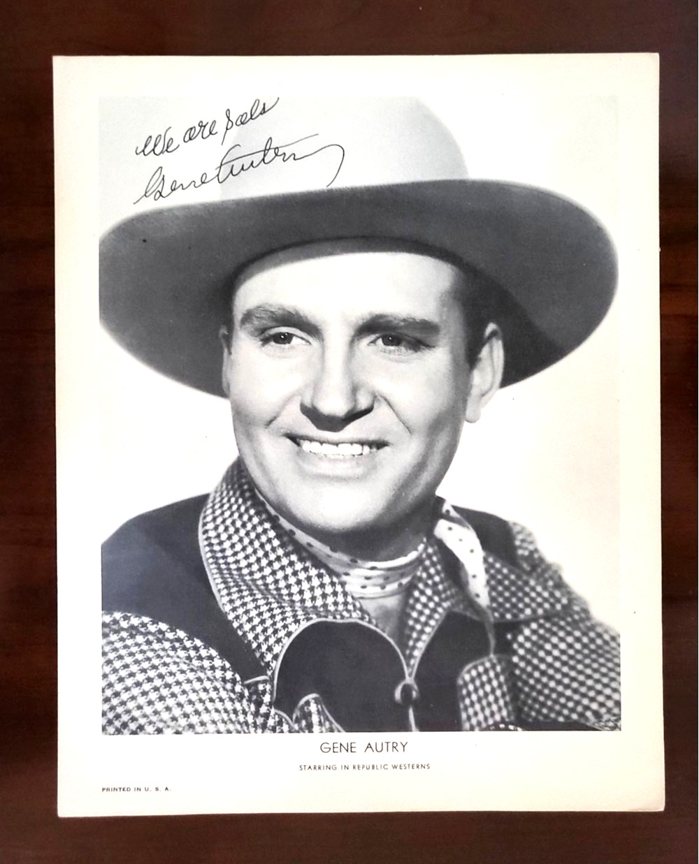 ca. 1935-40 Republic Studio GENE AUTRY Publicity  Portrait Signed in the print