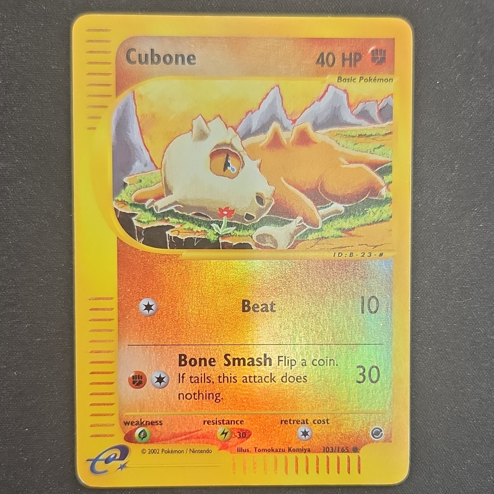Nintendo Cubone 103/165 English Holo 2002 Pokemon Card Base Expedition Reverse
