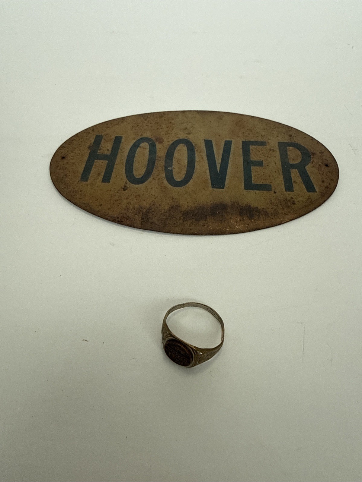 Vintage Herbert Hoover License Plate Topper Sign And 1928 Ring