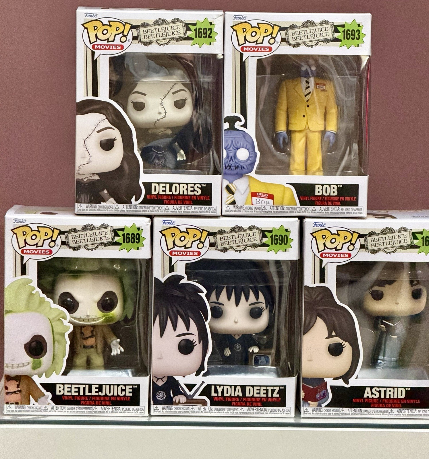 Beetlejuice Beetlejuice Funko Pop Collection Set (5) Lydia Astrid Delores Bob