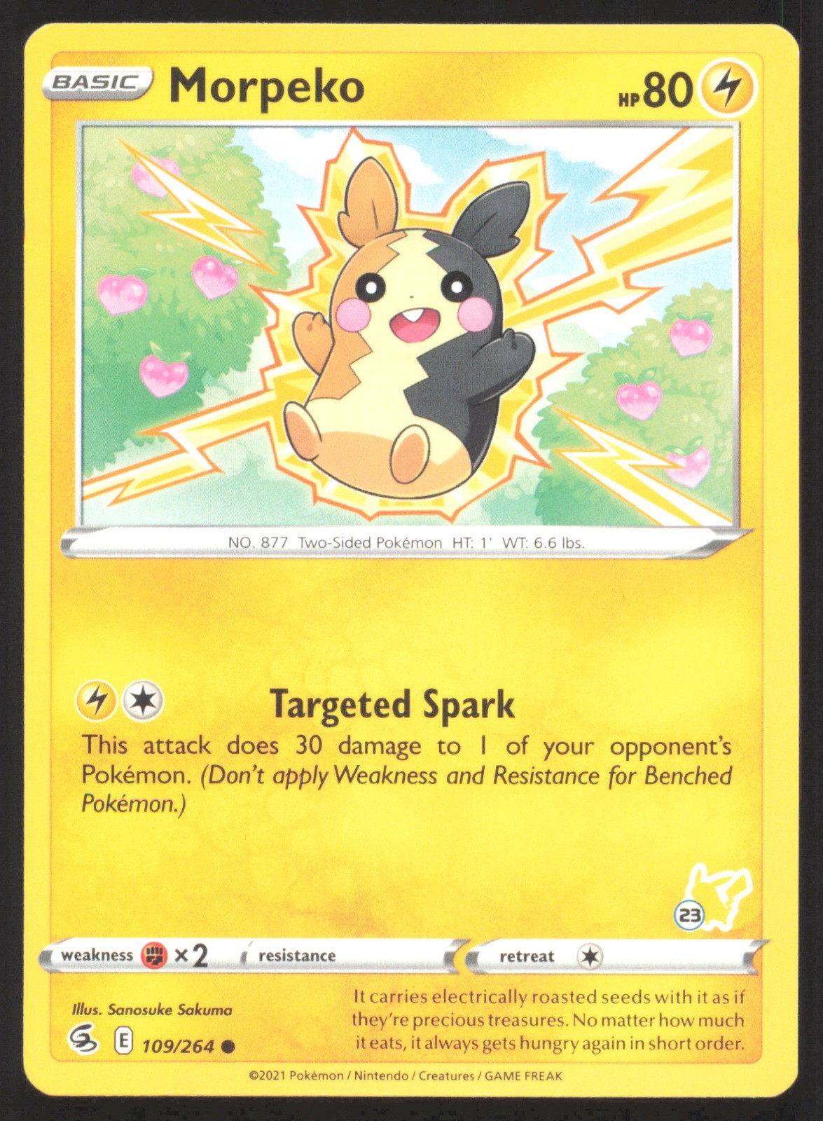 Morpeko (#23 Pikachu Stamped) Promo Battle Academy 2022 109/264 NM Sanosuke