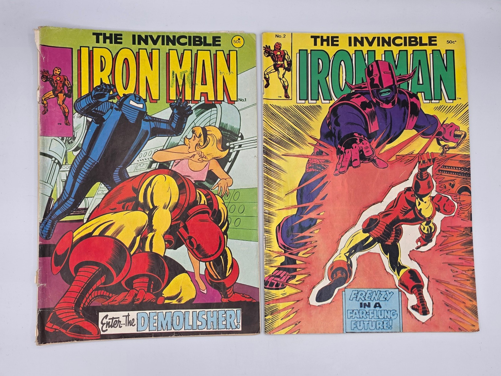 Vtg Yaffa Publishing 1977/78 Australian Reprints of The Invincible Ironman #1&2