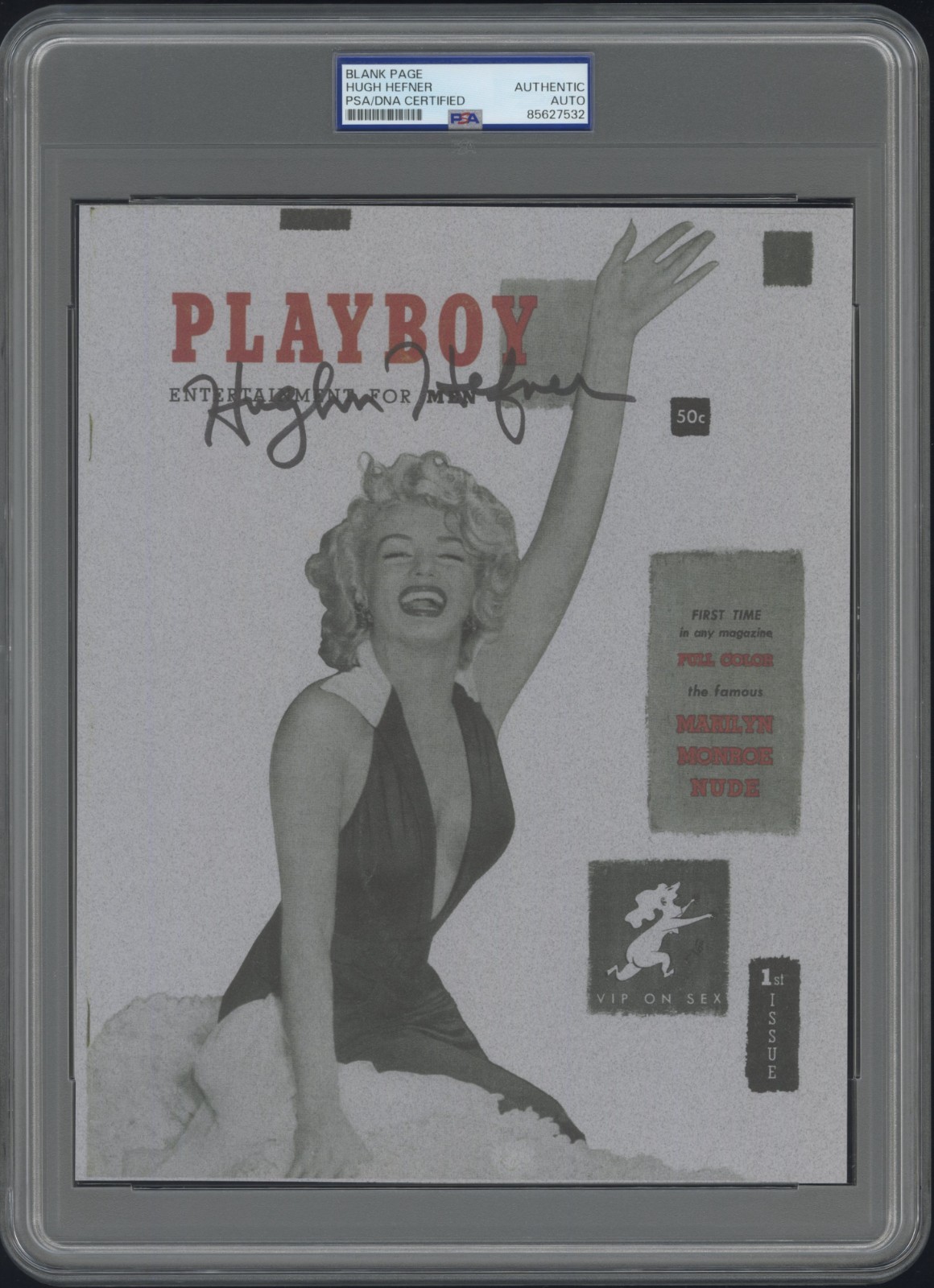 Hugh Hefner ~ Signed First Playboy Cover Print Marilyn Monroe ~ PSA DNA