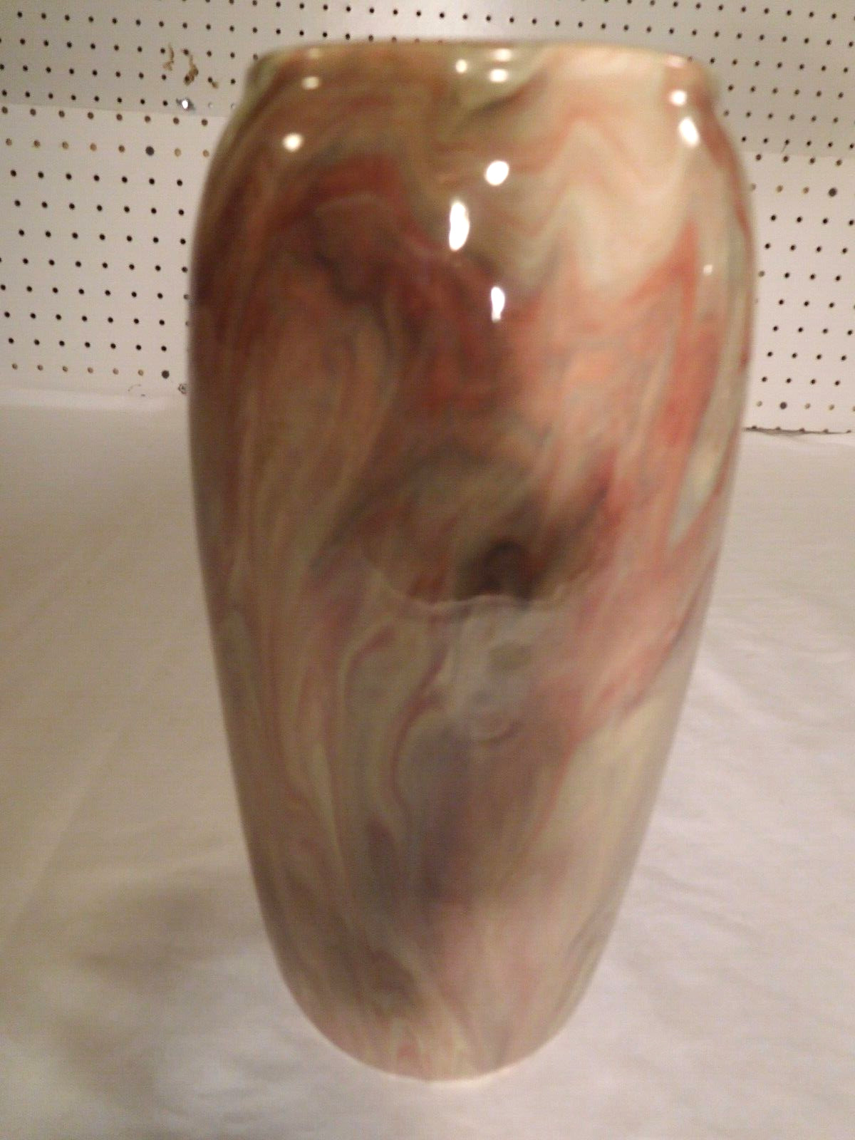 Vintage 9 inch Weller Marbleized Flower Vase (on bottom: hand-scratched WELLER) Vintage 9 inch Weller Marbleized Flower Vase (on bottom: hand-scratched WELLER)