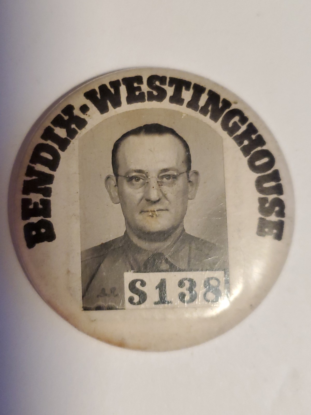 1940s Bendix-Westinghouse Employee Badge Pinback Button 