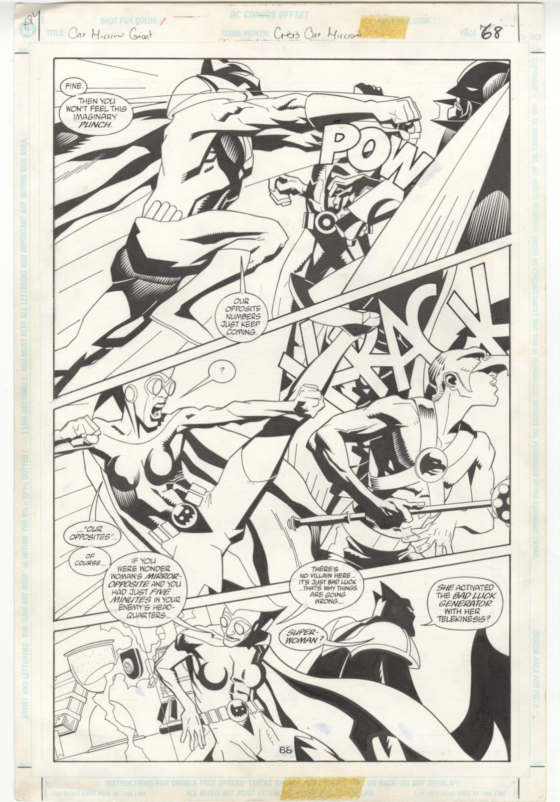 Dc One Million 80 Page Giant Crisis 1,000,000 Pg 68 OA Comic Art