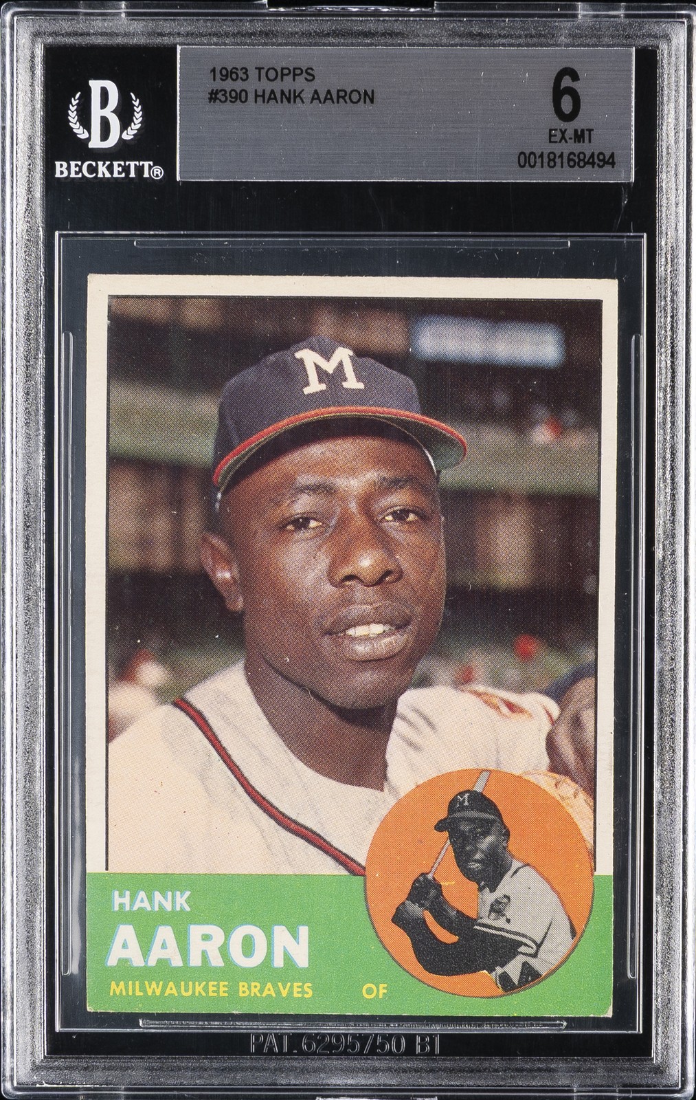 1963 TOPPS #390 HANK AARON BGS 6
