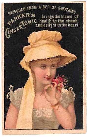 PARKER'S GINGER TONIC ~ Vintage Illustrated Ad Card ~ 