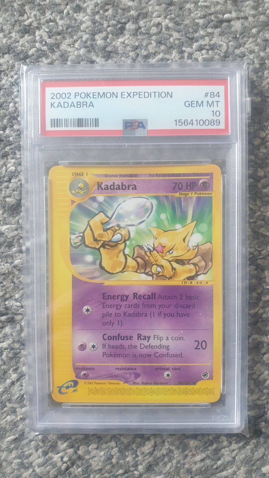 POKEMON CARD 2002 EXPEDITION KADABRA #84 GRADED PSA 10